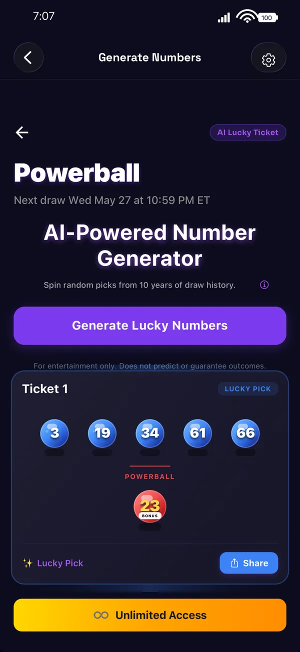 A fresh AI-generated number set