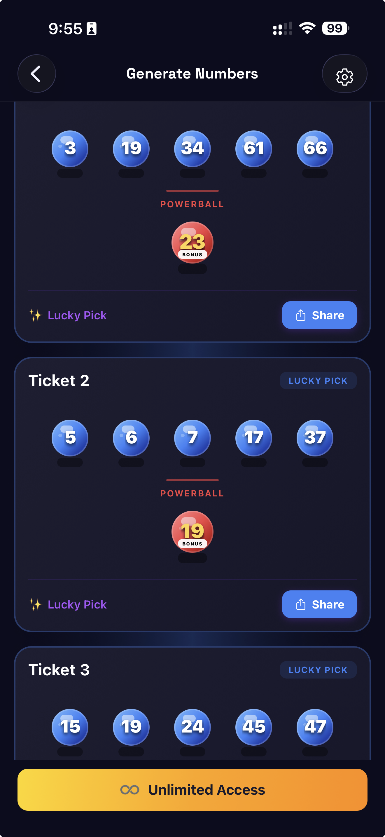 Multiple generated tickets
